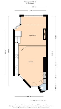 Floorplan - Prinsengracht 151E, 1015 DR Amsterdam
